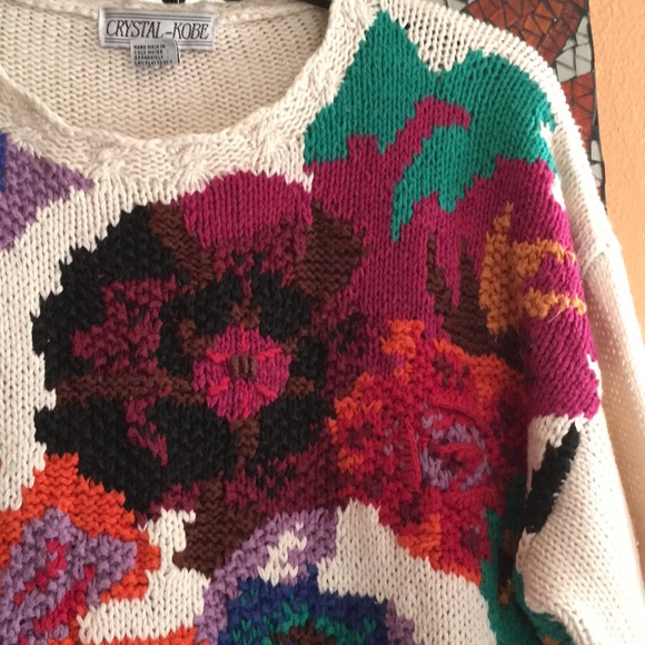 Vintage Crystal Kobe Knitted Floral Sweater - Picture 3 of 8